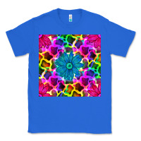 True Royal neon cowhide with flower seamless pattern Classic Tee - BundleAndBundleShop