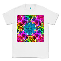 White neon cowhide with flower seamless pattern Classic Tee - BundleAndBundleShop