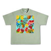 Oil Green fruits tie dye seamless pattern Urban Heavy Tee - Zillion Design Studio