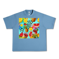 Pebble Blue fruits tie dye seamless pattern Urban Heavy Tee - Zillion Design Studio