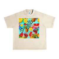 Sandshell fruits tie dye seamless pattern Urban Heavy Tee - Zillion Design Studio