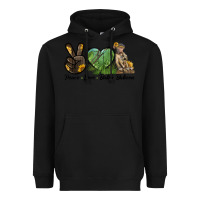 Black Peace Love Baby Baboon Heavyweight Hoodie - LillyAllenDesigns
