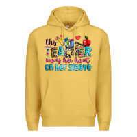 Antique Gold this teacher wears her her on her sleeve Premium Hoodie - NancyCooperArtShop
