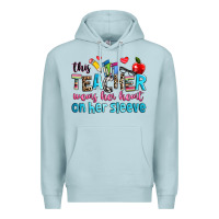 Blue Mist this teacher wears her her on her sleeve Premium Hoodie - NancyCooperArtShop
