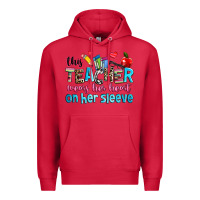 Cardinal this teacher wears her her on her sleeve Premium Hoodie - NancyCooperArtShop