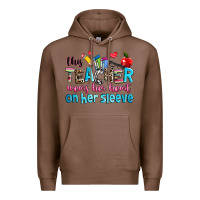 Chestnut this teacher wears her her on her sleeve Premium Hoodie - NancyCooperArtShop