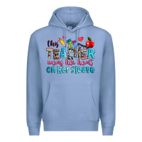 Colony Blue this teacher wears her her on her sleeve Premium Hoodie - NancyCooperArtShop