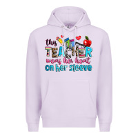 Lilac this teacher wears her her on her sleeve Premium Hoodie - NancyCooperArtShop