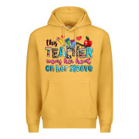 Mustard this teacher wears her her on her sleeve Premium Hoodie - NancyCooperArtShop