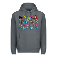 Rock this teacher wears her her on her sleeve Premium Hoodie - NancyCooperArtShop