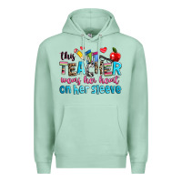 Seafoam this teacher wears her her on her sleeve Premium Hoodie - NancyCooperArtShop