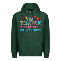Sports Green this teacher wears her her on her sleeve Premium Hoodie - NancyCooperArtShop