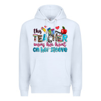White this teacher wears her her on her sleeve Premium Hoodie - NancyCooperArtShop