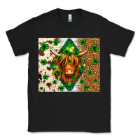Black St. Patrick's Day Highland cow Classic Tee - Neo Western