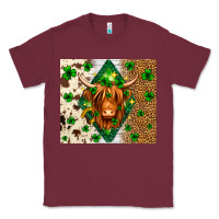Burgundy St. Patrick's Day Highland cow Classic Tee - Neo Western
