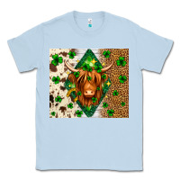 Dusty Blue St. Patrick's Day Highland cow Classic Tee - Neo Western