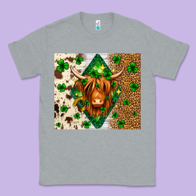 St. Patrick's Day Highland Cow Classic Tee Designed By Neo Western