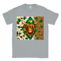 Heather Grey St. Patrick's Day Highland cow Classic Tee - Neo Western
