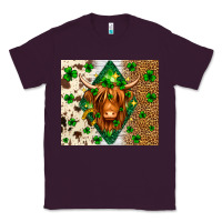 Plum St. Patrick's Day Highland cow Classic Tee - Neo Western