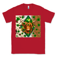 Red St. Patrick's Day Highland cow Classic Tee - Neo Western