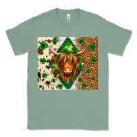 Sage St. Patrick's Day Highland cow Classic Tee - Neo Western