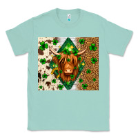 Seafoam St. Patrick's Day Highland cow Classic Tee - Neo Western