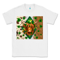White St. Patrick's Day Highland cow Classic Tee - Neo Western