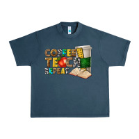 Midnight Navy coffee teach repeat Urban Heavy Tee - texasbilliewilder