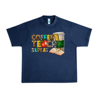 Navy coffee teach repeat Urban Heavy Tee - texasbilliewilder