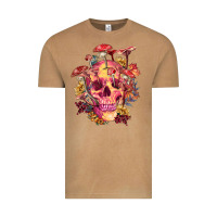 Vintage Camel Floral skeleton with mushrooms Vintage Tee - RanaPortraitStore