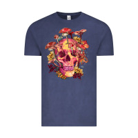 Floral Skeleton With Mushrooms Vintage Tee | Teevron