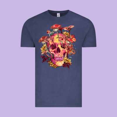 Vintage Tee Floral skeleton with mushrooms