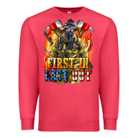 Cardinal First In last Out American Firefighter Premium Sweatshirt - LillyAllenDesigns