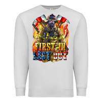 Dove Grey First In last Out American Firefighter Premium Sweatshirt - LillyAllenDesigns