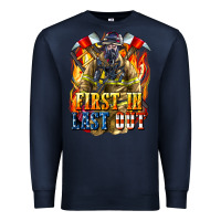 Navy First In last Out American Firefighter Premium Sweatshirt - LillyAllenDesigns