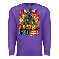 Purple First In last Out American Firefighter Premium Sweatshirt - LillyAllenDesigns