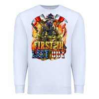 First In Last Out American Firefighter Premium Sweatshirt | Teevron
