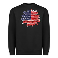 Black american flag sunflower Heavyweight Sweatshirt - MaliasSmallBusiness