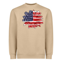 Mushroom american flag sunflower Heavyweight Sweatshirt - MaliasSmallBusiness