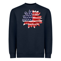 Navy american flag sunflower Heavyweight Sweatshirt - MaliasSmallBusiness