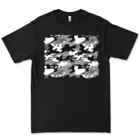 Black black and white camouflage background Premium Tee - Artiststas