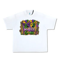White mardi gras mask with leopard background Urban Heavy Tee - RanaPortraitStore