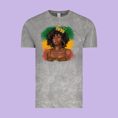 Vintage Tee black queen with juneteenth flag