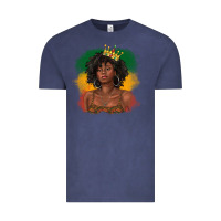 Vintage Denim black queen with juneteenth flag Vintage Tee - texasbilliewilder