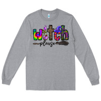 Heather Grey witch please Long Sleeve Tee - CowhideDigitalArt