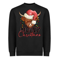 Black mooey christmas Heavyweight Sweatshirt - MaliasSmallBusiness