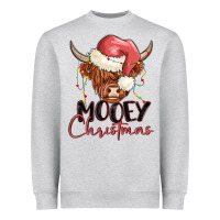 Heather Grey mooey christmas Heavyweight Sweatshirt - MaliasSmallBusiness