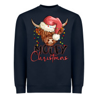 Navy mooey christmas Heavyweight Sweatshirt - MaliasSmallBusiness