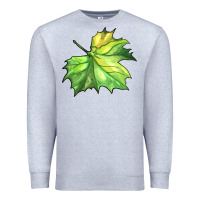 Heather Grey green leaf Premium Sweatshirt - BarkalooDesign