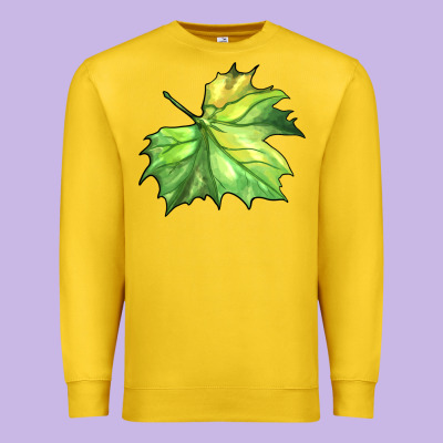 Green Leaf Premium Sweatshirt Designed By Barkaloodesign
